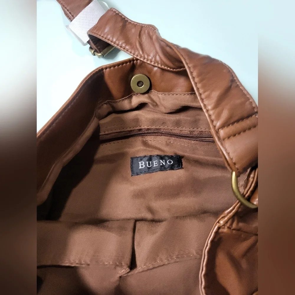 Bueno -NWT -Buffalo Brown Faux Leather Crossbody Bag